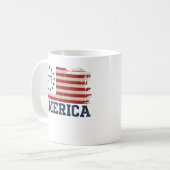 Vintage 1776 America Distressed Flag コーヒーマグカップ (正面左)