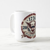 Vintage 1776 Eagle Badge Patriotic コーヒーマグカップ (正面左)