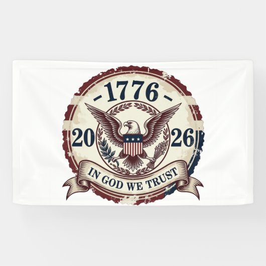 Vintage 1776 Eagle Badge Patriotic 横断幕 (横)