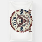 Vintage 1776 Eagle Badge Patriotic 横断幕 (縦)