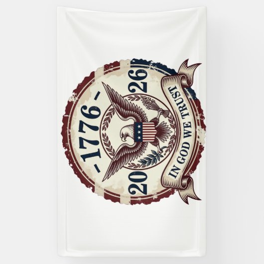 Vintage 1776 Eagle Badge Patriotic 横断幕 (縦)