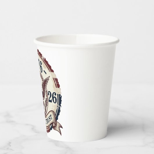 Vintage 1776 Eagle Badge Patriotic 紙コップ (左)