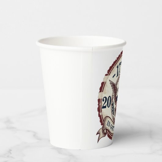 Vintage 1776 Eagle Badge Patriotic 紙コップ (右)