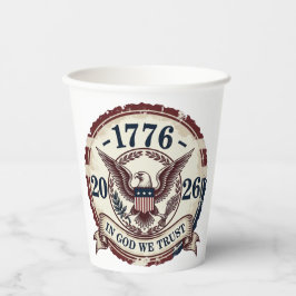 Vintage 1776 Eagle Badge Patriotic 紙コップ
