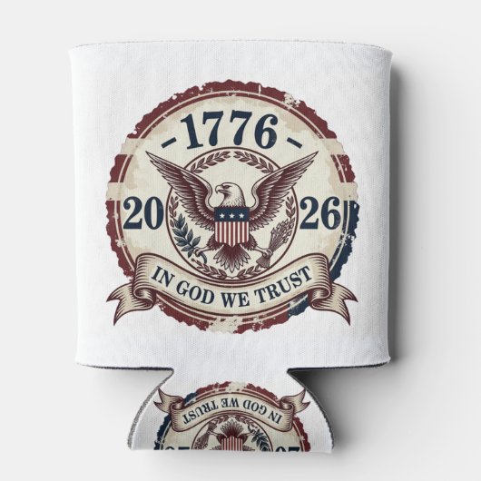 Vintage 1776 Eagle Badge Patriotic 缶クーラー (裏面)