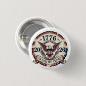 Vintage 1776 Eagle Badge Patriotic 缶バッジ (正面&裏面)