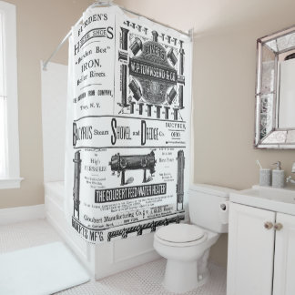 Vintage 1893 Ad Steam Shovel Rivets Metalworking  シャワーカーテン