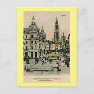 Vintage 1900s Antwerp Belgium Suikerrui, cathedral ポストカード