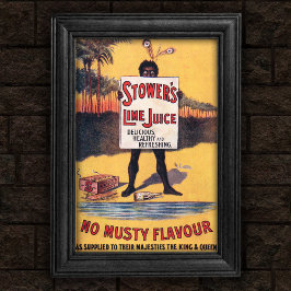 Vintage 1903 Lime Juice Advertisement Poster ポスター