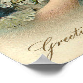 Vintage 1904 Girl Pink Roses Birthday Poster ポスター (角)