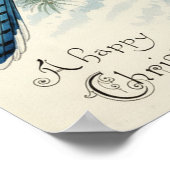 Vintage 1908 Blue Jay Christmas Poster Art ポスター (角)