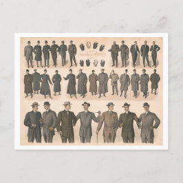 Vintage 1910 Men's Fashions Chart of Suits ポストカード