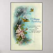 Vintage 1920 Birthday Blossom Art  ポスター (正面)