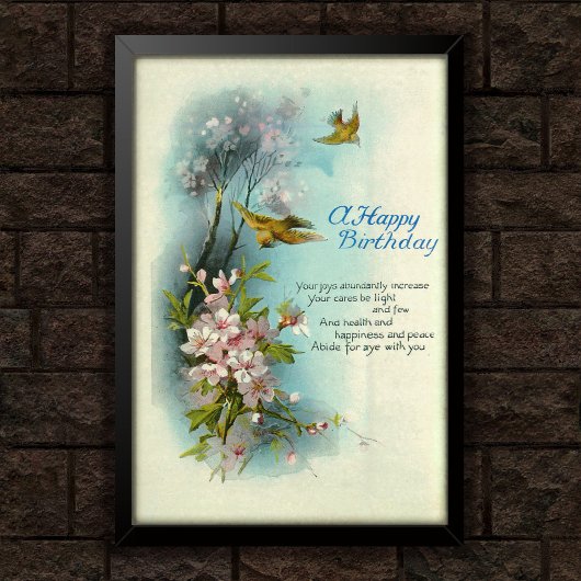 Vintage 1920 Birthday Blossom Art  ポスター
