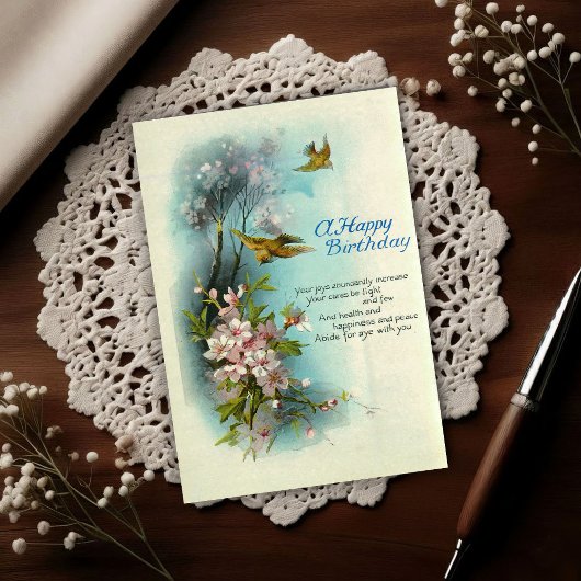 Vintage 1920 Birthday Blossom Art  ポストカード