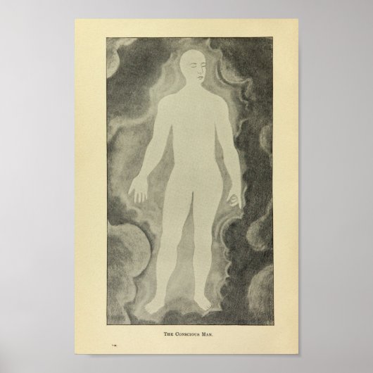 Vintage 1920 Conscious Man Art Print ポスター (正面)