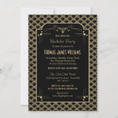 Vintage 1920's Art Deco Gatsby Bachelor Party 招待状 (正面)