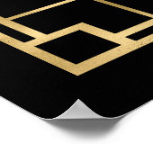 Vintage 1920s Deco Gold Frame Black Wedding ポスター (角)