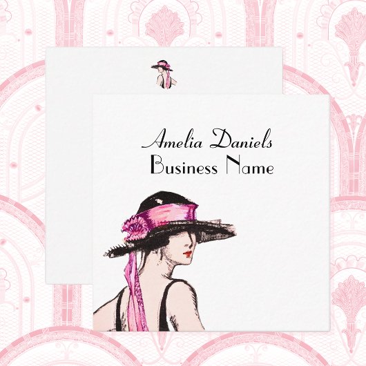 Vintage 1920's Fashion Business Card スクエア名刺