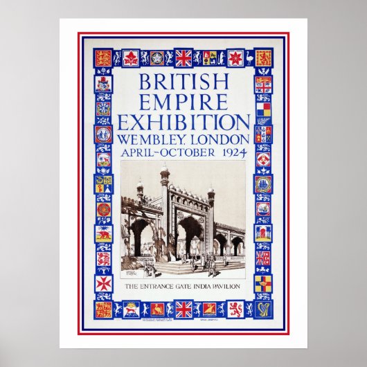 Vintage 1924 British Empire Exhibition advert ポスター (正面)