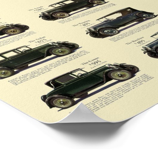 Vintage 1928 Car Automobile Advertisement ポスター (角)