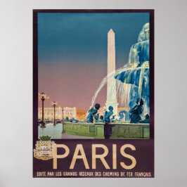 Vintage 1930 Paris Travel Poster ポスター