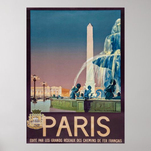 Vintage 1930 Paris Travel Poster ポスター (正面)