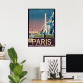 Vintage 1930 Paris Travel Poster ポスター (ホームオフィス)