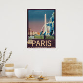 Vintage 1930 Paris Travel Poster ポスター (キッチン)