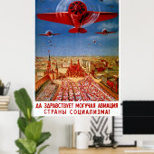 Vintage 1930's Soviet Propaganda Poster ポスター (ホームオフィス)