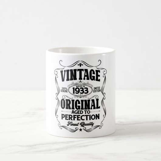 Vintage 1933 aged to perfection コーヒーマグカップ (中央)