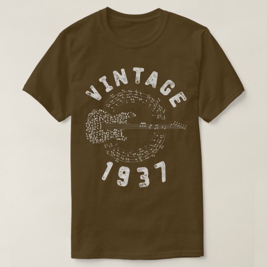 Vintage 1937 Birthday Limited Edition Guitar Music Tシャツ (デザイン正面)