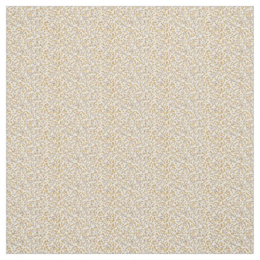 Vintage 1940s Mustard Berry & Leaf ファブリック (見本)