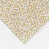 Vintage 1940s Mustard Berry & Leaf フリースブランケット (角)