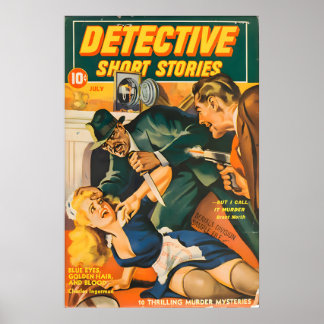 Vintage 1940s Pin Up Girl Poster & Canvas Blue ポスター