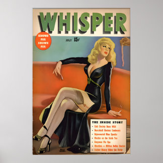 Vintage 1940s Pin Up Girl Poster & Canvas Cafe ポスター