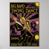 Vintage 1940s Swing Dance Poster ポスター (正面)