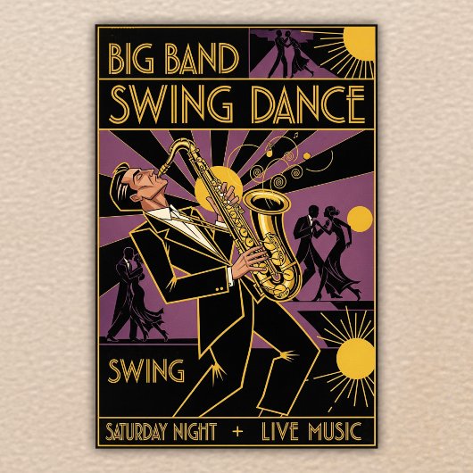 Vintage 1940s Swing Dance Poster ポスター