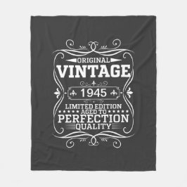 Vintage 1945 80th Birthday Aged To Perfection フリースブランケット