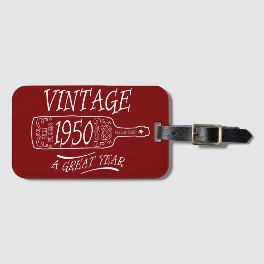 Vintage 1950 A Great Year ラゲッジタグ (正面横)