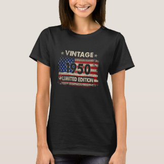 Vintage 1950 American Flag 75th Birthday Gifts 75 Tシャツ