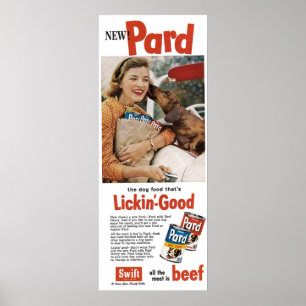 Vintage 1950s Ad Dog Food ポスター
