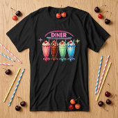 Vintage 1950s Style: Retro Neon Diner Milkshakes トライブレンドＴシャツ