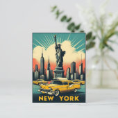 Vintage 1955 New York City Skyline ポストカード (スタンド正面)