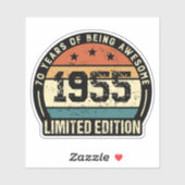 Vintage 1955 Retro 70th Birthday Anniversary  シール (シート)