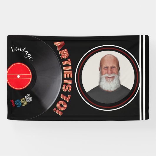 Vintage 1956 70th Birthday Retro Vinyl Photo 横断幕 (横)