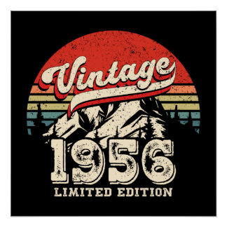 Vintage 1956 Birthday Gift Retro 70th Bday ポスター