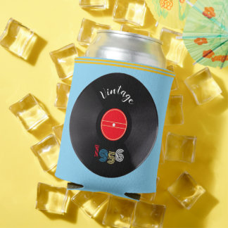 Vintage 1956 Record 70th Birthday Retro Stripe  缶クーラー