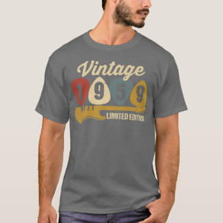 Vintage 1959 Birthday Retro Guitar 63rd Birthday P Tシャツ