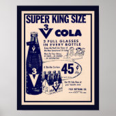 Vintage 1960's 3V Cola Advertisement ポスター (正面)